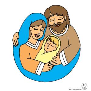 Disegno di Santa Famiglia a colori