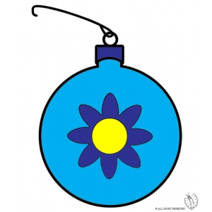 Disegno di Pallina di Natale con Fiore a colori