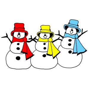 Disegno di Pupazzi di Neve a colori