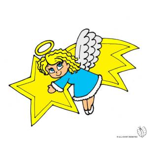 Disegno di Stella Cometa e Angioletto a colori