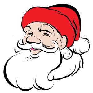 Disegno di Viso di Babbo Natale a colori