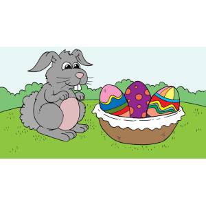 Disegno di Il Coniglio e le Uova a colori