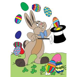 Disegno di Coniglio Mago di Pasqua a colori