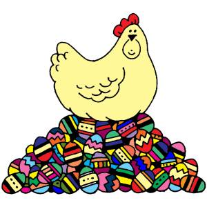 Disegno di La Gallina di Pasqua a colori