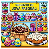 Disegno di Negozio di Uova di Pasqua  a colori