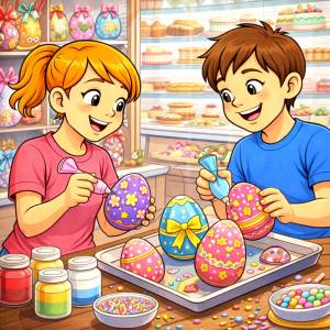 Disegno di Uova di Pasqua Decorate a colori