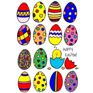 Disegno di Uova Di Pasqua Dipinte a colori