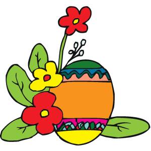 Disegno di Uova di Pasqua con Fiori a colori