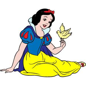 Disegno di Biancaneve con Uccellino a colori