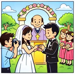 Disegno di Celebrazione Matrimonio  a colori