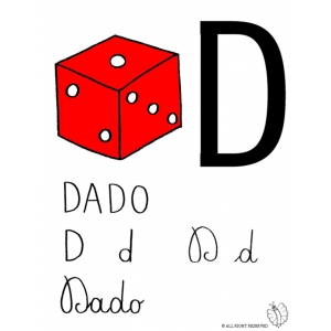 disegno di Lettera D di Dado a colori
