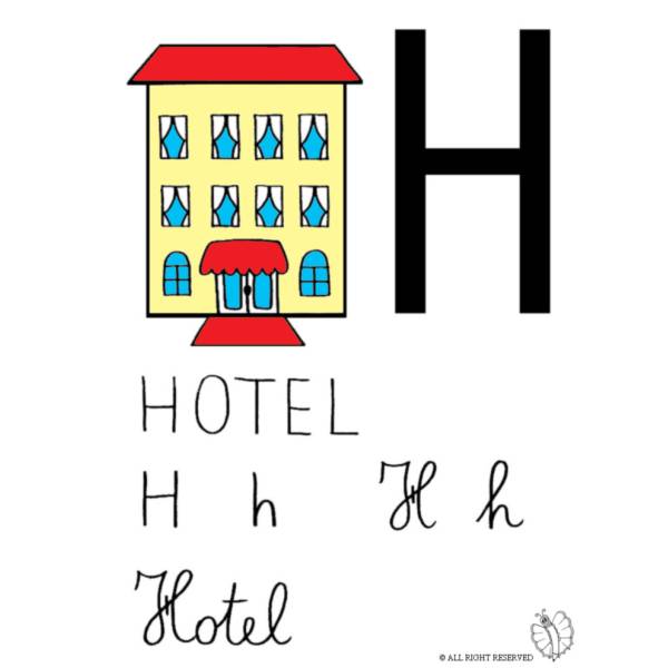 Disegno di Lettera H di Hotel a colori