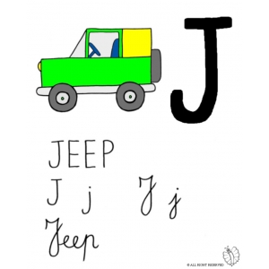 Disegno di Lettera J di Jeep a colori