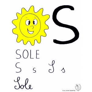 Disegno di Lettera S di Sole a colori