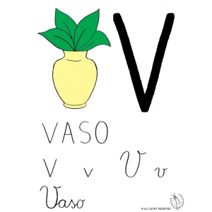 Disegno di Lettera V di Vaso a colori