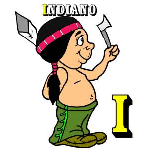 Disegno di Scheda Lettera I a colori