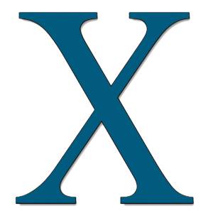 Disegno di Lettera X a colori