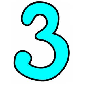 Disegno di Numero Tre a colori