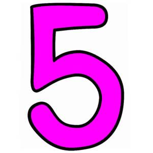 Disegno di Numero Cinque a colori