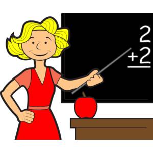 Disegno di Maestra alla Lavagna a colori