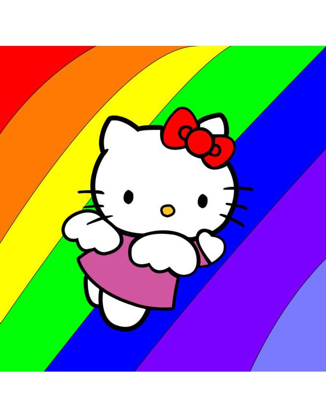 disegno di Hello Kitty Angioletto a colori