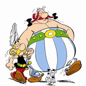 Disegno di Asterix e Obelix a colori
