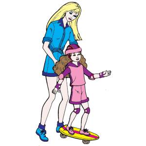 Disegno di Barbie e lo Skate a colori