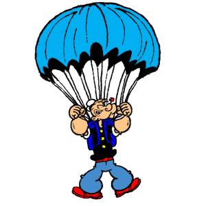 Disegno di Braccio di Ferro col Paracadute a colori