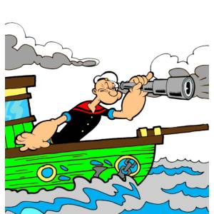 Disegno di Braccio di ferro in Barca a colori