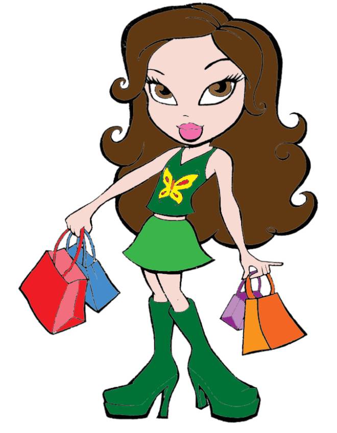 disegno di Bratz in Shopping a colori