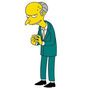 Disegno di Signor Burns dei Simpson a colori