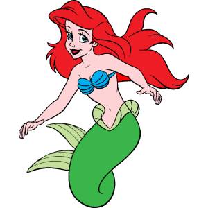 Disegno di Ariel a colori