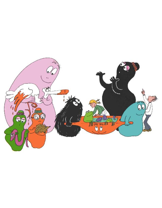 disegno di Barbapapà con Animali a colori