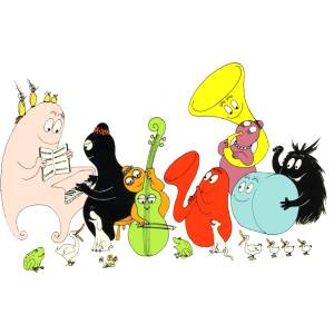 Disegno di Barbapapà Musica e Animali a colori