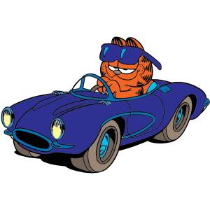 disegno di Garfield in Auto a colori