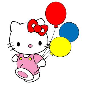 Disegno di Hello Kitty coi Palloncini a colori