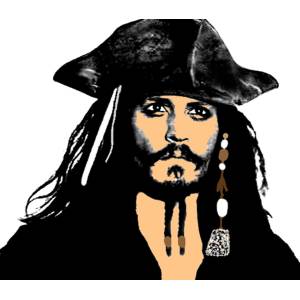 Disegno di Johnny Depp Pirata dei Caraibi a colori