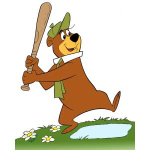 Disegno di Orso Yoghi Baseball a colori