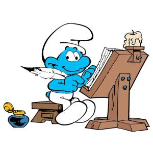 Disegno di Puffo che Disegna a colori