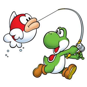 Disegno di Yoshi e il Pesce Palla a colori