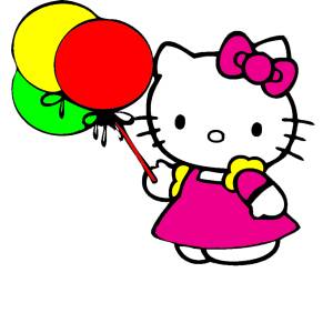 Disegno di Hello Kitty con Palloncini a colori