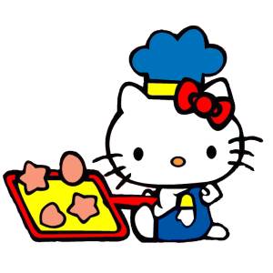 Disegno di Hello Kitty in Cucina a colori