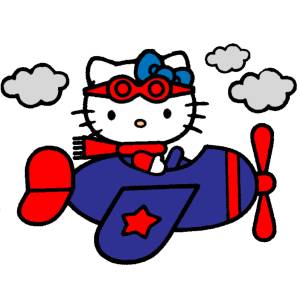 Disegno di Hello Kitty Pilota a colori