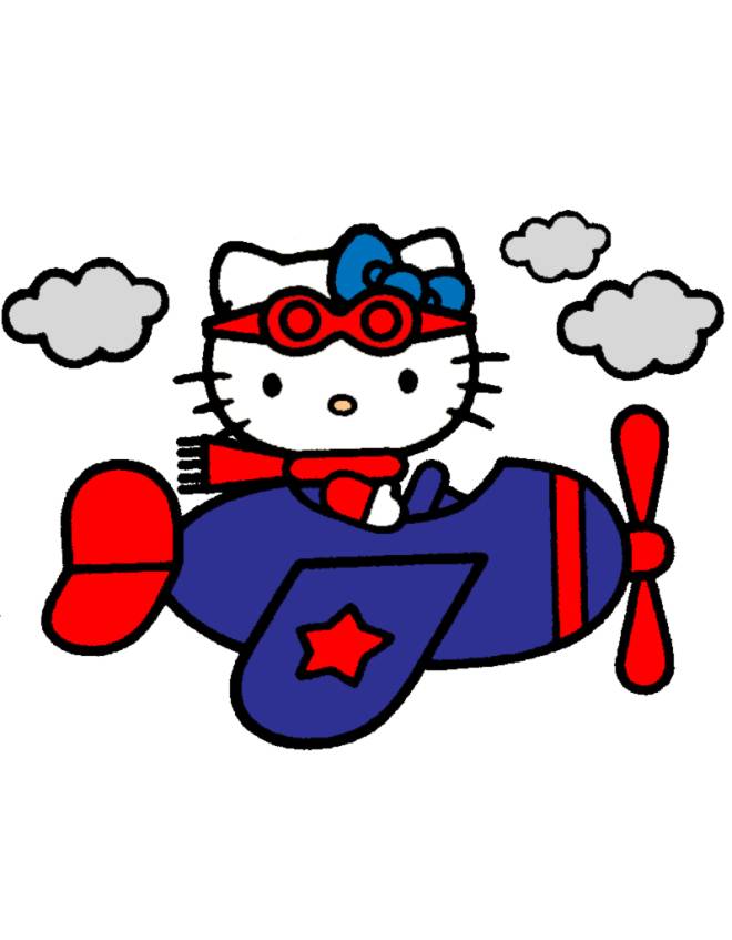 disegno di Hello Kitty Pilota a colori