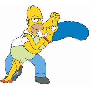 Disegno di Homer e Marge Simpson a colori