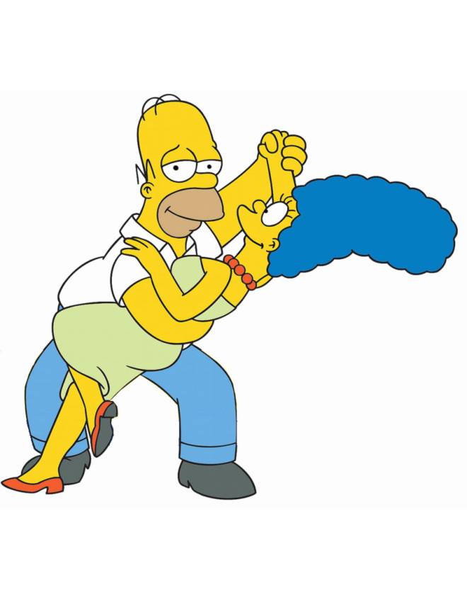 disegno di Homer e Marge Simpson a colori