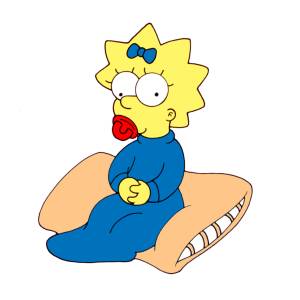Disegno di Maggie Simpson a colori