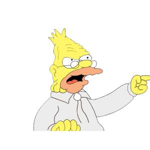 Disegno di Nonno Simpson a colori