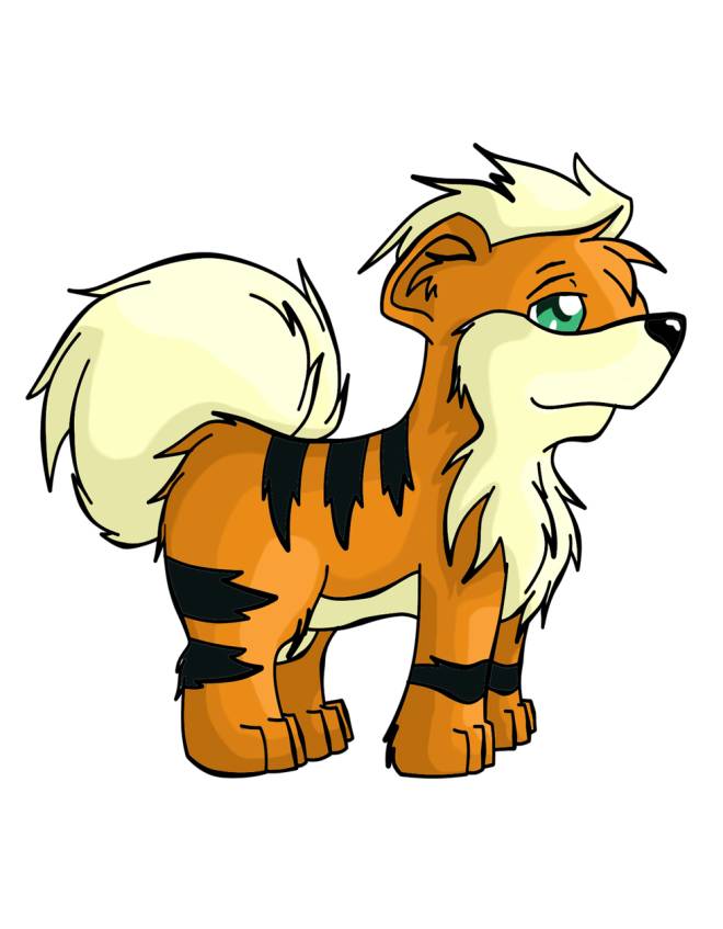 disegno di Pokemon Growlithe a colori