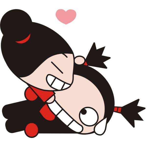 Disegno di Pucca e Garu a colori